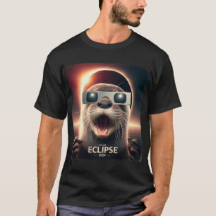 Camiseta Eclipse solar de los hombres de selfie Otter Kids