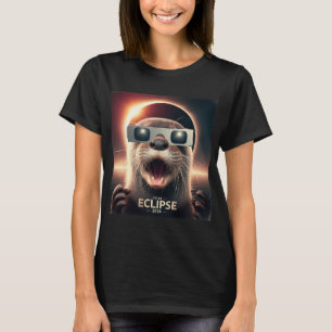 Camiseta Eclipse solar de los hombres de selfie Otter Kids
