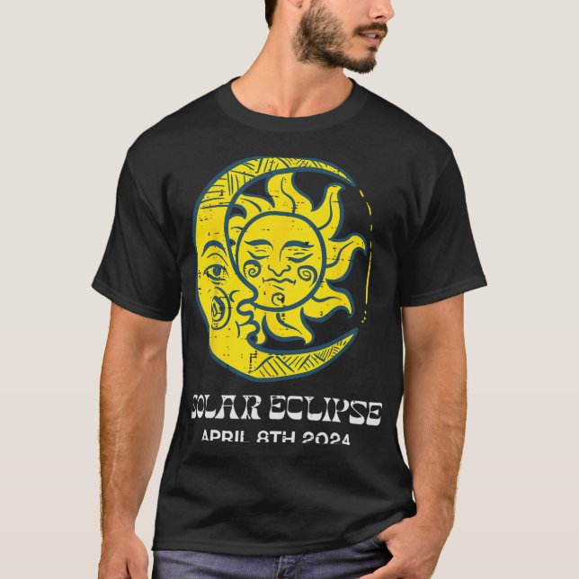 Camiseta Eclipse solar de luna 2024 Totalidad Abril 8 Mujer (Anverso)