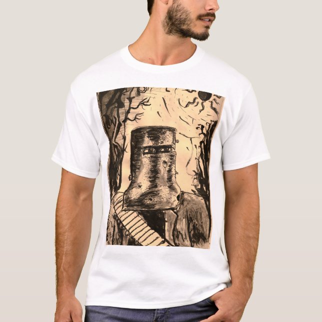 Camiseta Eclipse solar de Ned Kelly en sepia (Anverso)