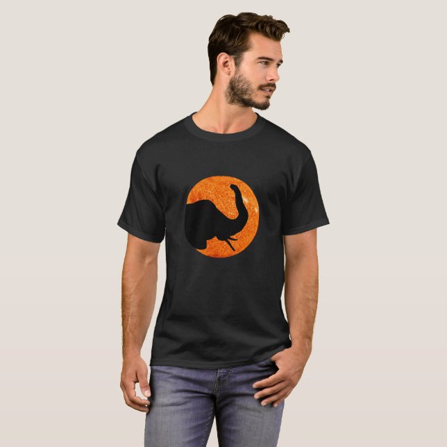 Camiseta Eclipse solar del perfil del elefante (Anverso completo)