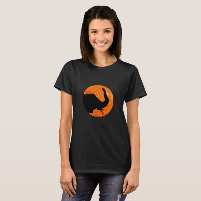 Camiseta Eclipse solar del perfil del elefante (Anverso completo)