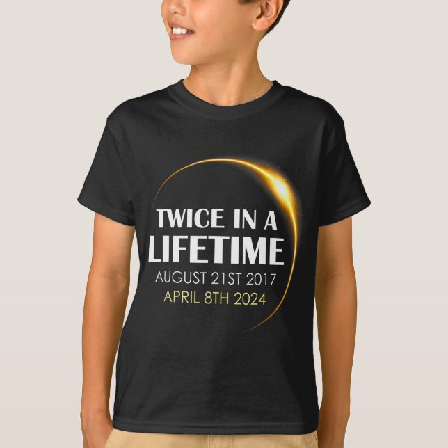 Camiseta Eclipse Solar Divertido Dos Veces En La Vida 2024  (Anverso)