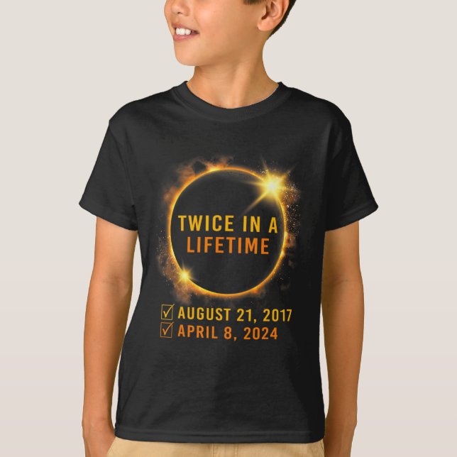Camiseta Eclipse Solar Dos Veces En Eclipse Solar 2024 (Anverso)