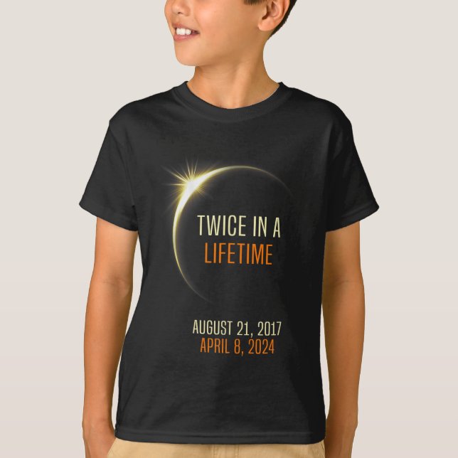Camiseta Eclipse Solar Dos Veces En La Vida 2024 Total Sola (Anverso)