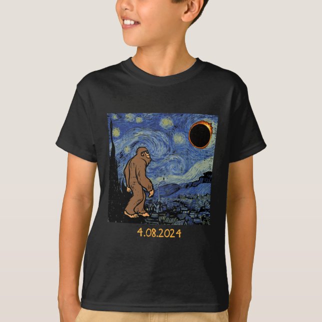 Camiseta Eclipse solar Eclipse Bigfoot Stark Night Sasquatc (Anverso)