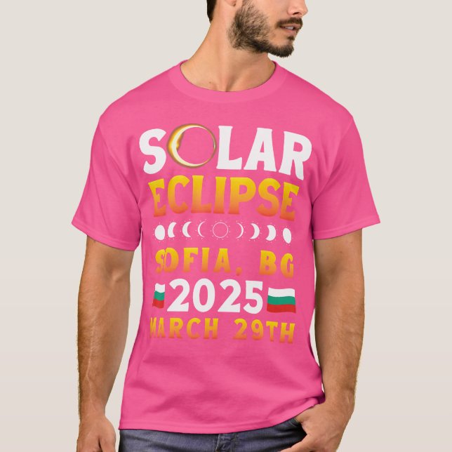 Camiseta Eclipse Solar En Sofía Bg 2025 Marzo 29 Astronom (Anverso)