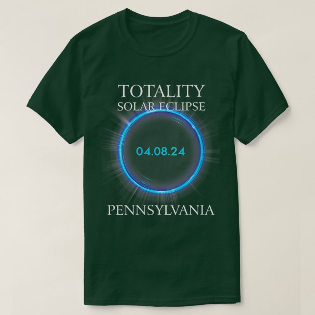 Camiseta Eclipse solar femenino 2024 Pennsylvania 04 (Diseño del anverso)