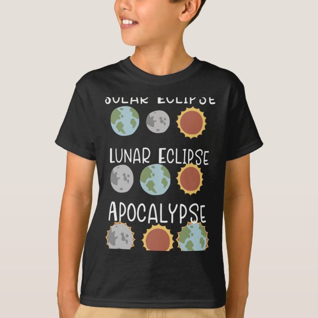 Camiseta Eclipse Solar Lunar Y Apocalipsis 8 De Abril De 20 (Anverso)