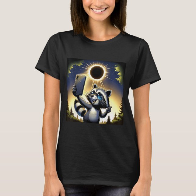 Camiseta Eclipse Solar Mapache 8 De Abril (Anverso)