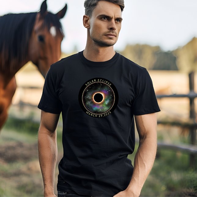 Camiseta Eclipse solar mensaje personalizado celeste 2025 (Subido por el creador)