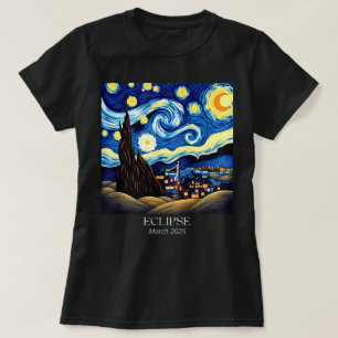 Camiseta Eclipse solar nocturno de Van Gogh Starry