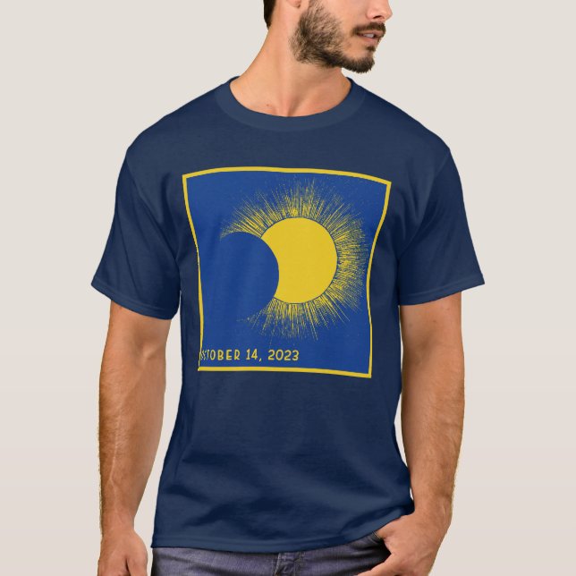 Camiseta Eclipse solar OCTUBRE 2023 Arte eclipse de época (Anverso)