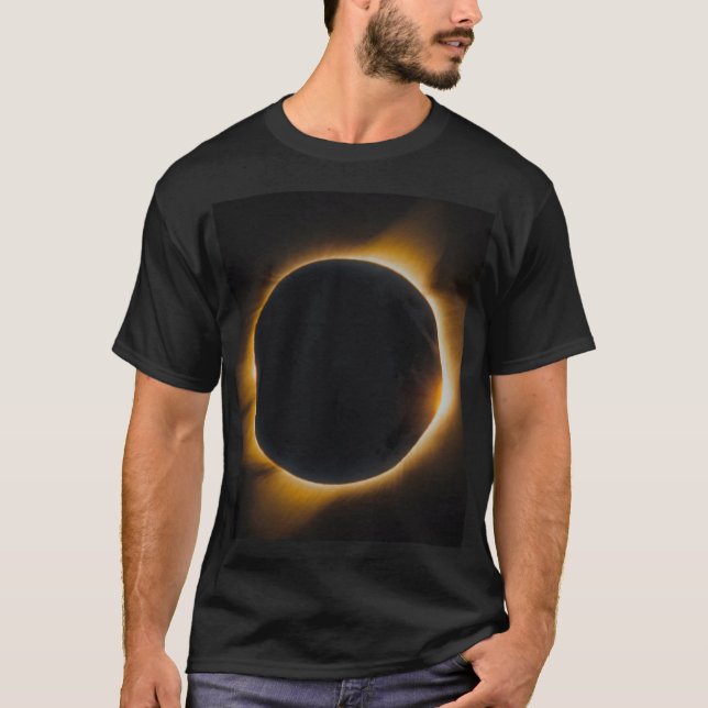 Camiseta Eclipse solar oscuro de hombres (Anverso)