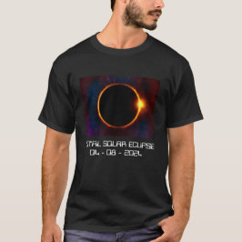 Camiseta Eclipse solar oscuro de tu texto/color 2024