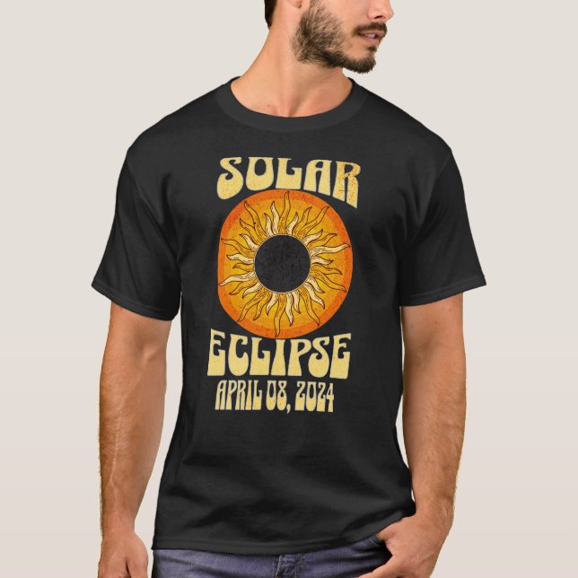 Camiseta Eclipse solar retro Eclipse total 8 de abril de 20 (Anverso)