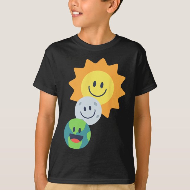 Camiseta Eclipse solar Super Cute Earth Moon Sun 2024 Graci (Anverso)