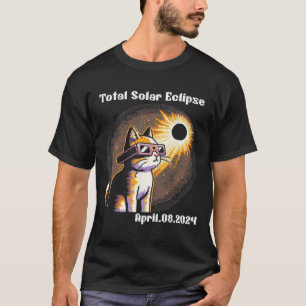 Camiseta Eclipse solar Tee 2024 Gato con eclipse solar G