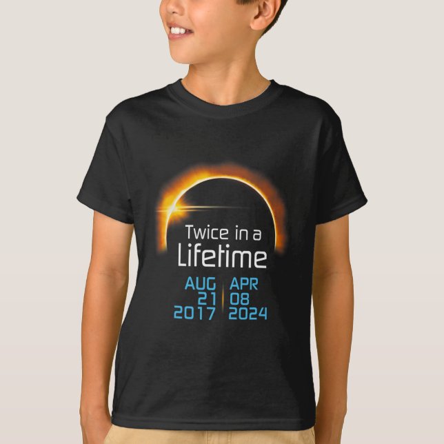 Camiseta Eclipse Solar Total 2024 2017 Totalidad Dos Veces  (Anverso)