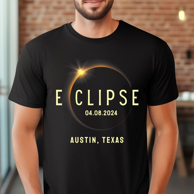 Camiseta Eclipse solar total 2024 Abril 8 Nombre del estado (Subido por el creador)