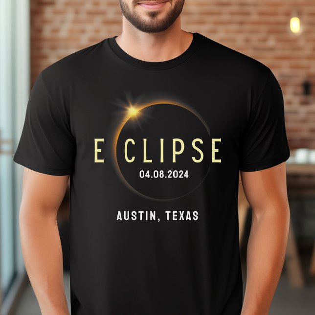 Camiseta Eclipse solar total 2024 Abril 8 Nombre del estado (Subido por el creador)