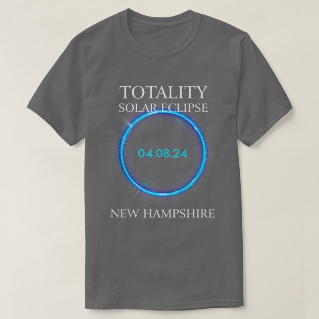 Camiseta eclipse solar total 2024 Astronomía de New Hampshi (Diseño del anverso)