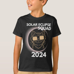 Camiseta Eclipse solar total 2024 Cat Moon Sun Earth abr