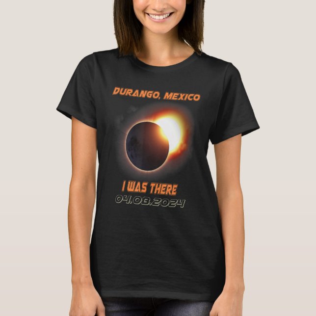 Camiseta Eclipse solar total 2024 Durango México 1 (Anverso)