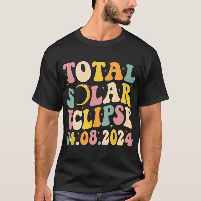 Camiseta Eclipse solar total 2024 Eclipse solar retro Hombr (Anverso)