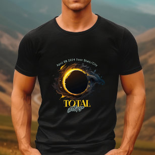 Camiseta Eclipse solar total 2024 Estado de su ciudad