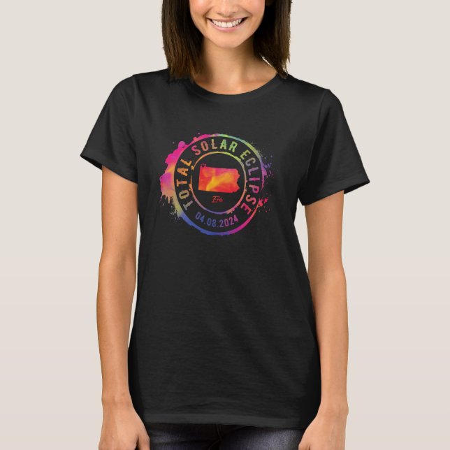 Camiseta Eclipse solar total 2024 Estados Unidos Pennsylvan (Anverso)