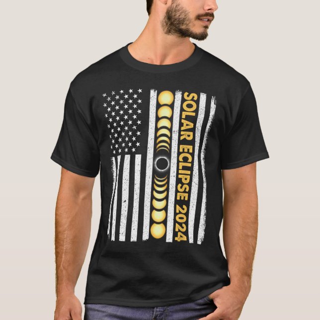 Camiseta Eclipse solar total 2024 Fases totales EE.UU. (Anverso)