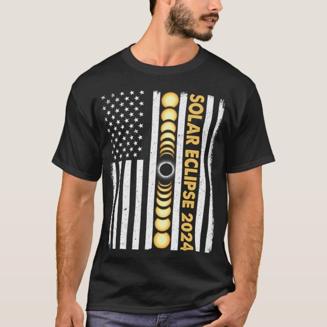 Camiseta Eclipse solar total 2024 Fases totales EE.UU. (Anverso)