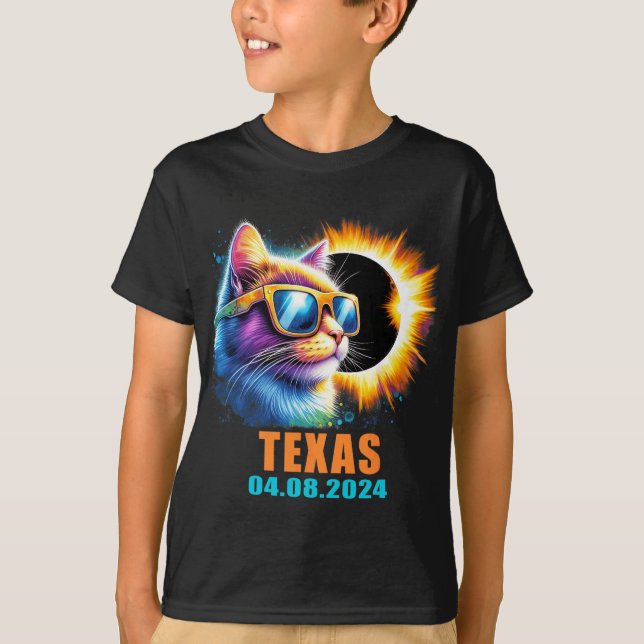 Camiseta Eclipse solar total 2024 Gles de eclipse solar de  (Anverso)