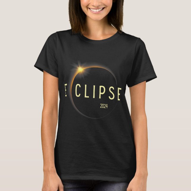 Camiseta Eclipse solar total 2024 Hombres Mujeres Niños (Anverso)