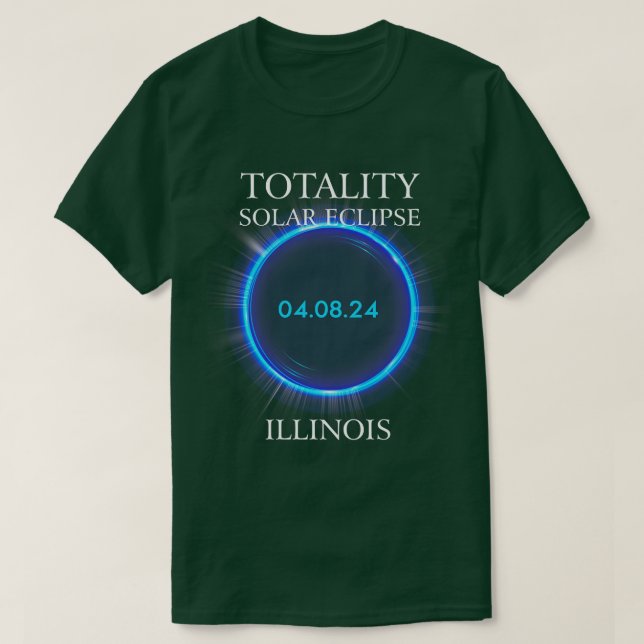Camiseta eclipse solar total 2024 ILLINOIS 04 (Diseño del anverso)