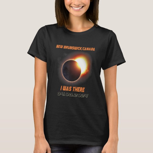 Camiseta Eclipse solar total 2024 New Brunswick Canadá (Anverso)