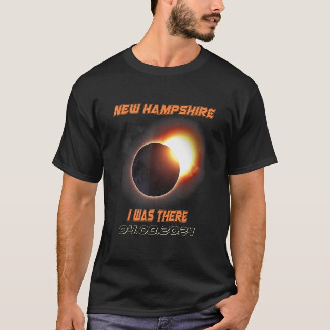 Camiseta Eclipse solar total 2024 New Hampshire 1 (Anverso)