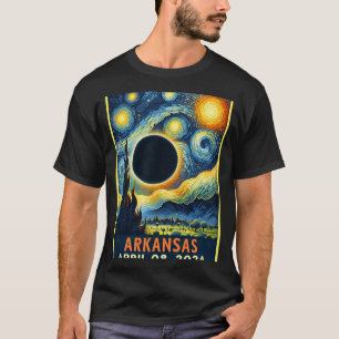 Camiseta Eclipse solar total 2024 Noche estrellada
