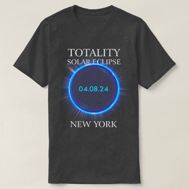 Camiseta eclipse solar total 2024 Nueva York 04 (Diseño del anverso)