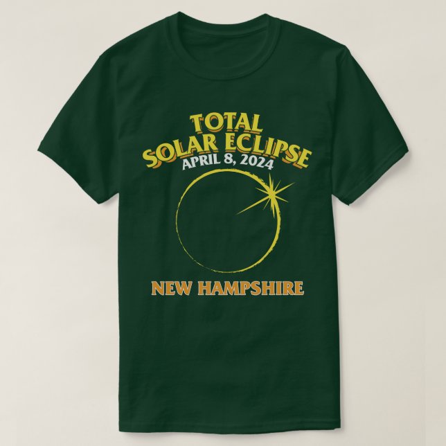 Camiseta Eclipse solar total 2024 Nuevo Hampshire (Diseño del anverso)