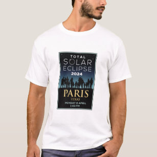 Camiseta Eclipse solar total 2024, París, TX