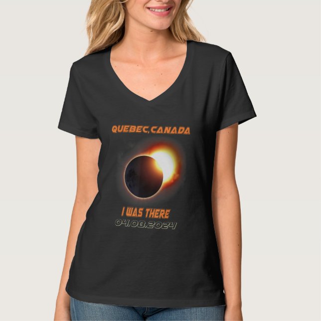 Camiseta Eclipse Solar Total 2024 Quebec Canadá 1 (Anverso)