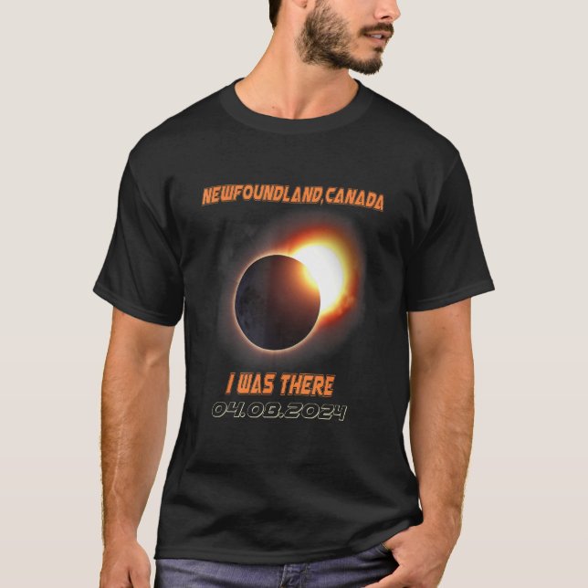 Camiseta Eclipse solar total 2024 Terranova Canadá 1 (Anverso)