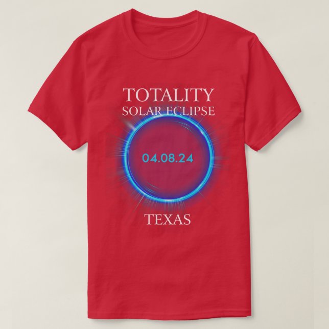 Camiseta eclipse solar total 2024 Texas 04 (Diseño del anverso)