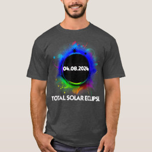 Camiseta Eclipse solar total 2024 Totalidad colorida T-Shir