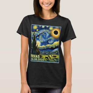 Camiseta Eclipse solar total 2024 Van Gogh Starry Night Sty