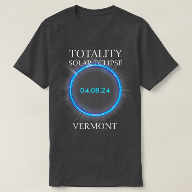 Camiseta Eclipse solar total 2024 Vermont 040824 Astronomía (Diseño del anverso)