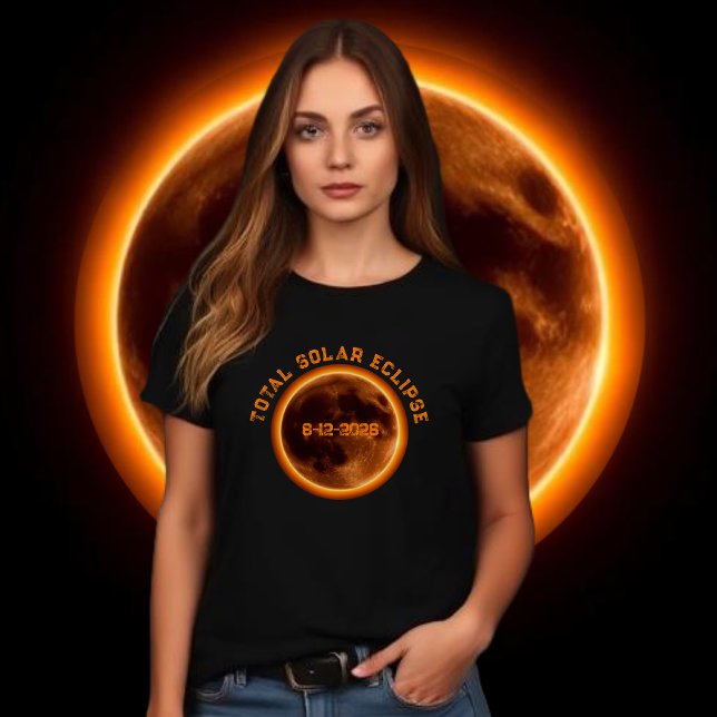Camiseta Eclipse Solar Total 2026 (Total Solar Eclipse 2026 T-Shirt woman)