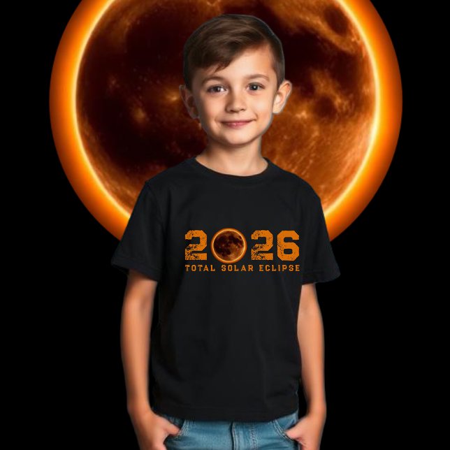 Camiseta Eclipse Solar Total 2026 (Total Solar Eclipse 2026 T Shirt kids)
